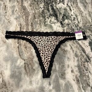 JENNI Intimates Women's Thong Black Lace Trim Core So Soft Cotton Panty XX-Large